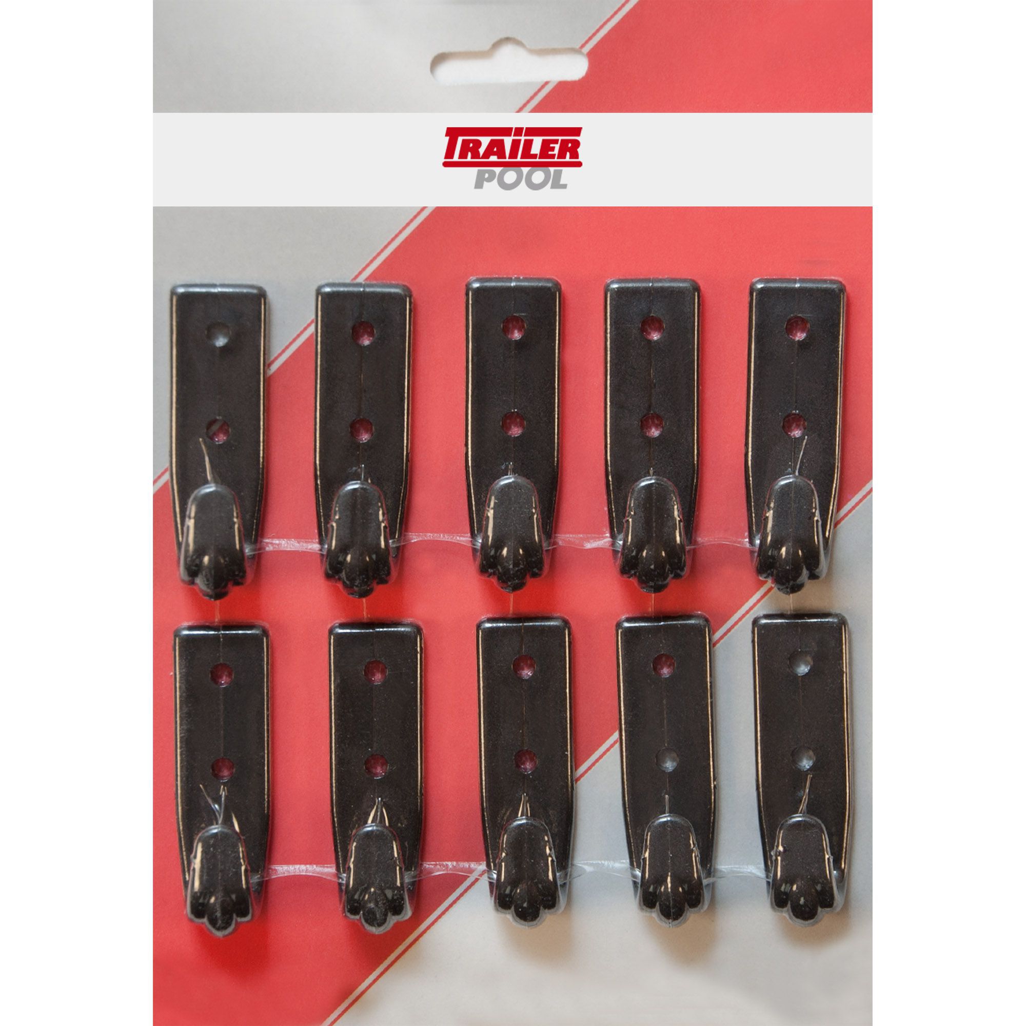 10 x Planenhaken 2-Loch, Kunststoff, schwarz 10 x Planenhaken 2-Loch, Kunststoff, schwarz