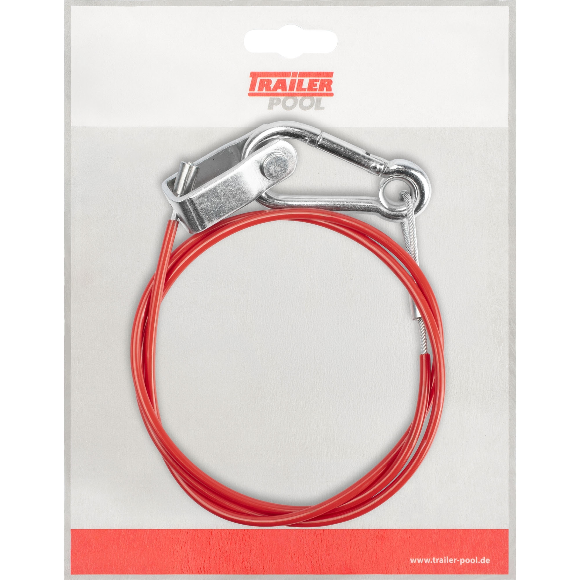 Abreißseil mit Gabel und Bolzen, L 1050 mm, rot