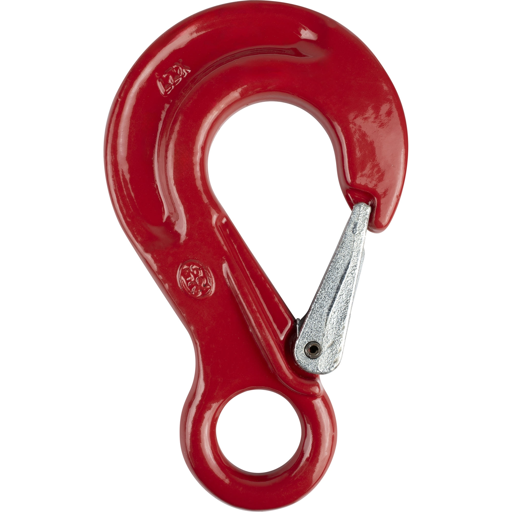 Abschlepphaken mit Sicherung, 2000 kg, Augen-Ø 25 mm, rot Abschlepphaken mit Sicherung, 2000 kg, Augen-Ø 25 mm, rot