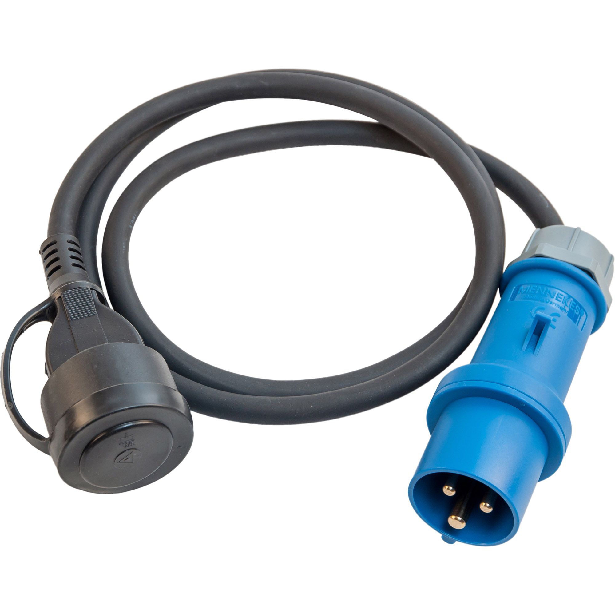 CEE-Adapterkabel, CEE-Stecker 3-pol. auf Schuko-Steckdose