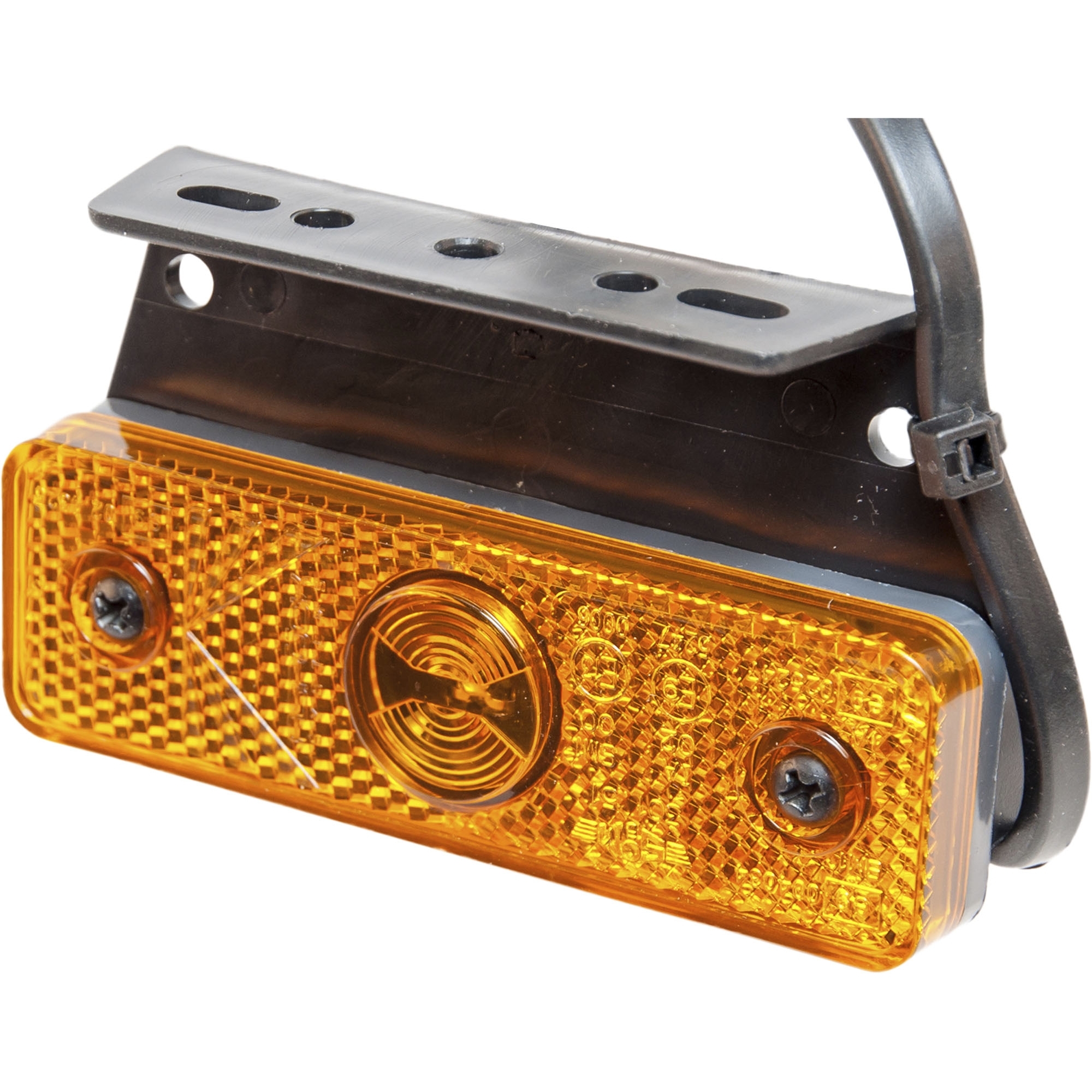 Seitenmarkierungsleuchte Aspöck Flatpoint 1 LED, gelb, DC-Kabel,Halter