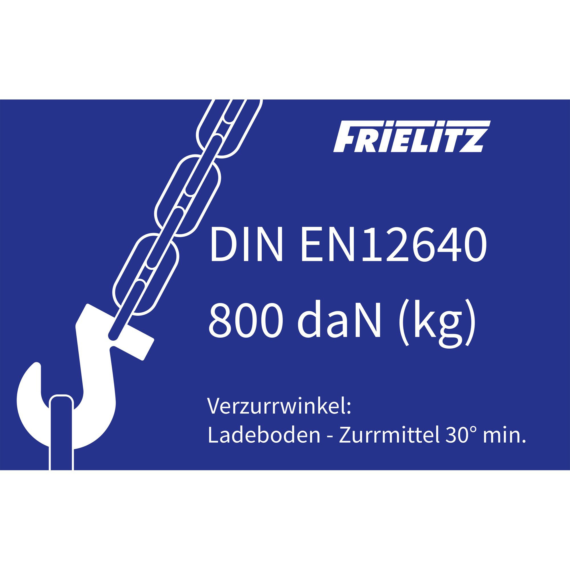 Hinweisaufkleber Zurrpunkt, DIN EN12640, 800 daN Hinweisaufkleber Zurrpunkt, DIN EN12640, 800 daN