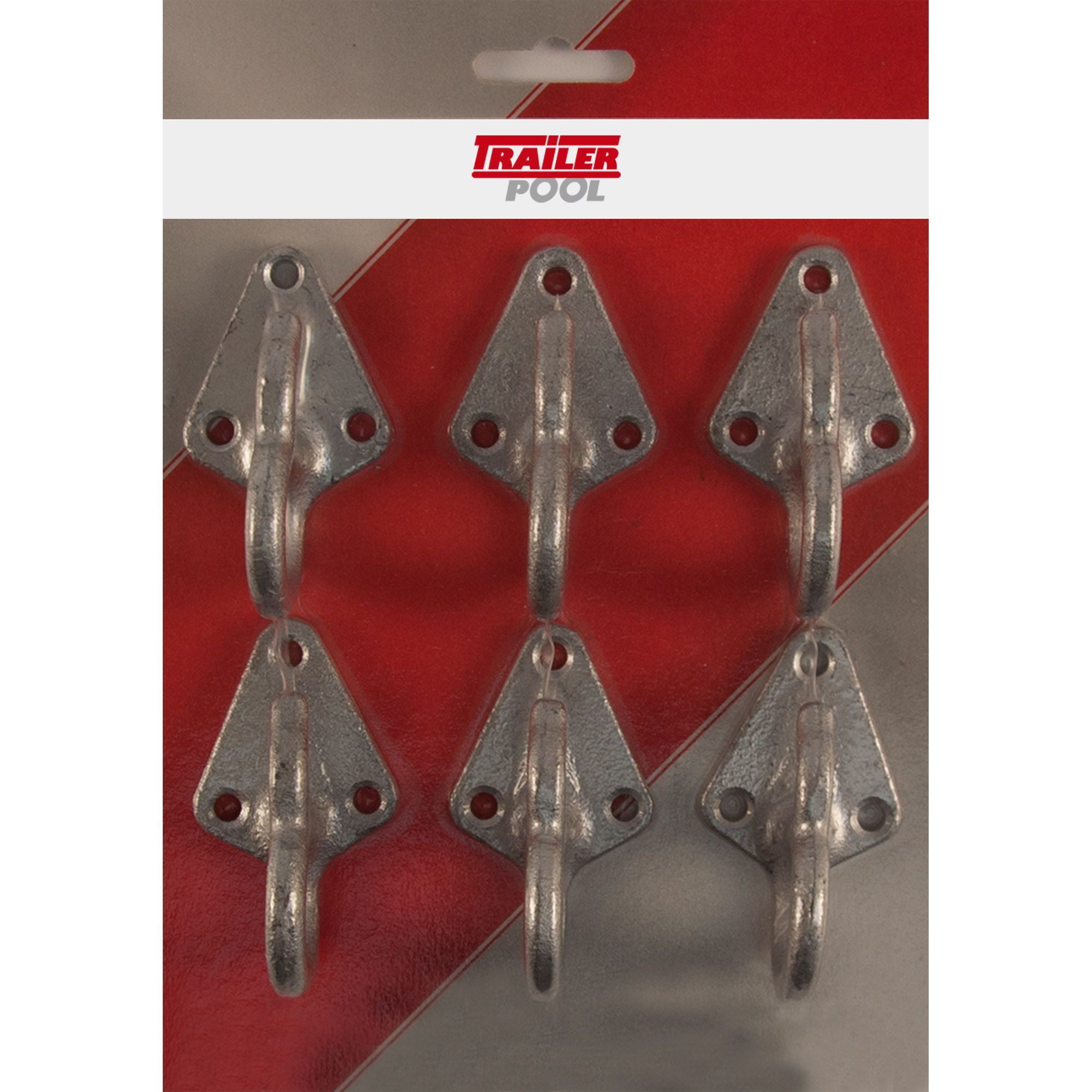 6 x Ringhaken 3-Loch, Länge 55 mm, LA 33x30 mm 6 x Ringhaken 3-Loch, Länge 55 mm, LA 33x30 mm