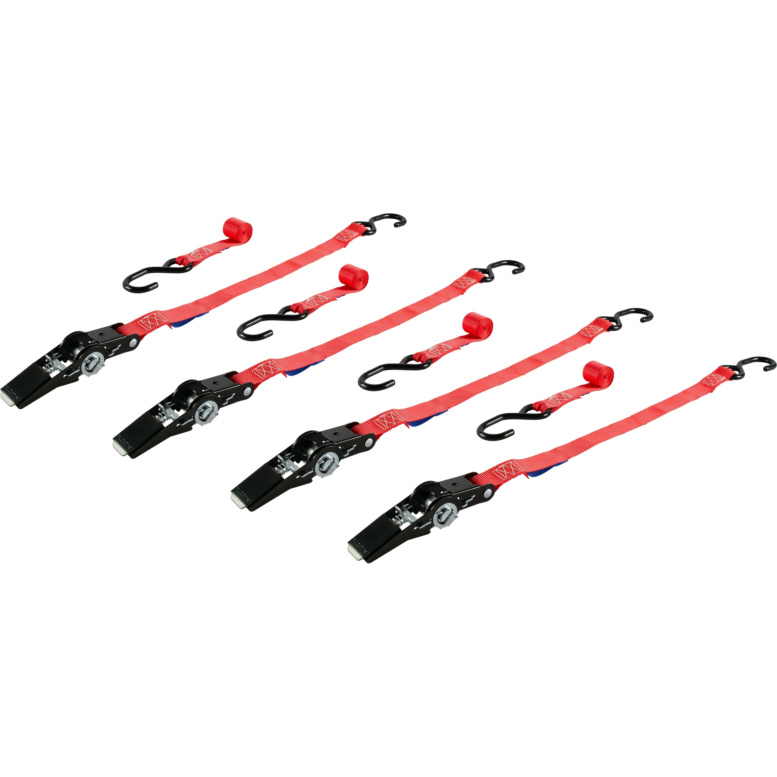 4 x Motorrad-Zurrgurt, L 1500 mm, LC 250 daN, rot