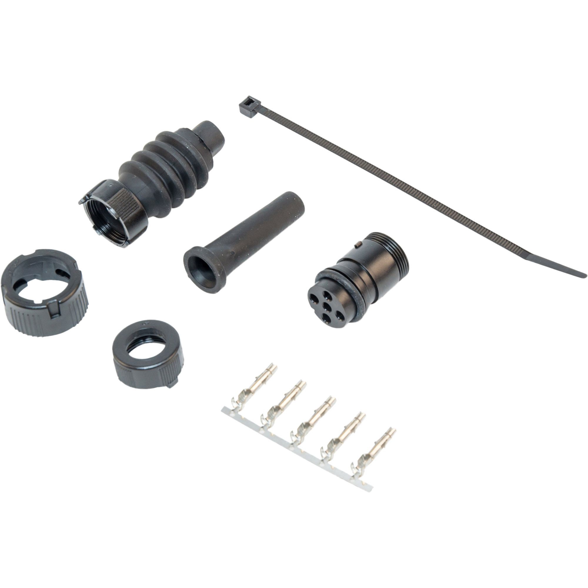 Bajonettverbinder 5-polig, weiblich, schwarz Bajonettverbinder 5-polig, weiblich, schwarz