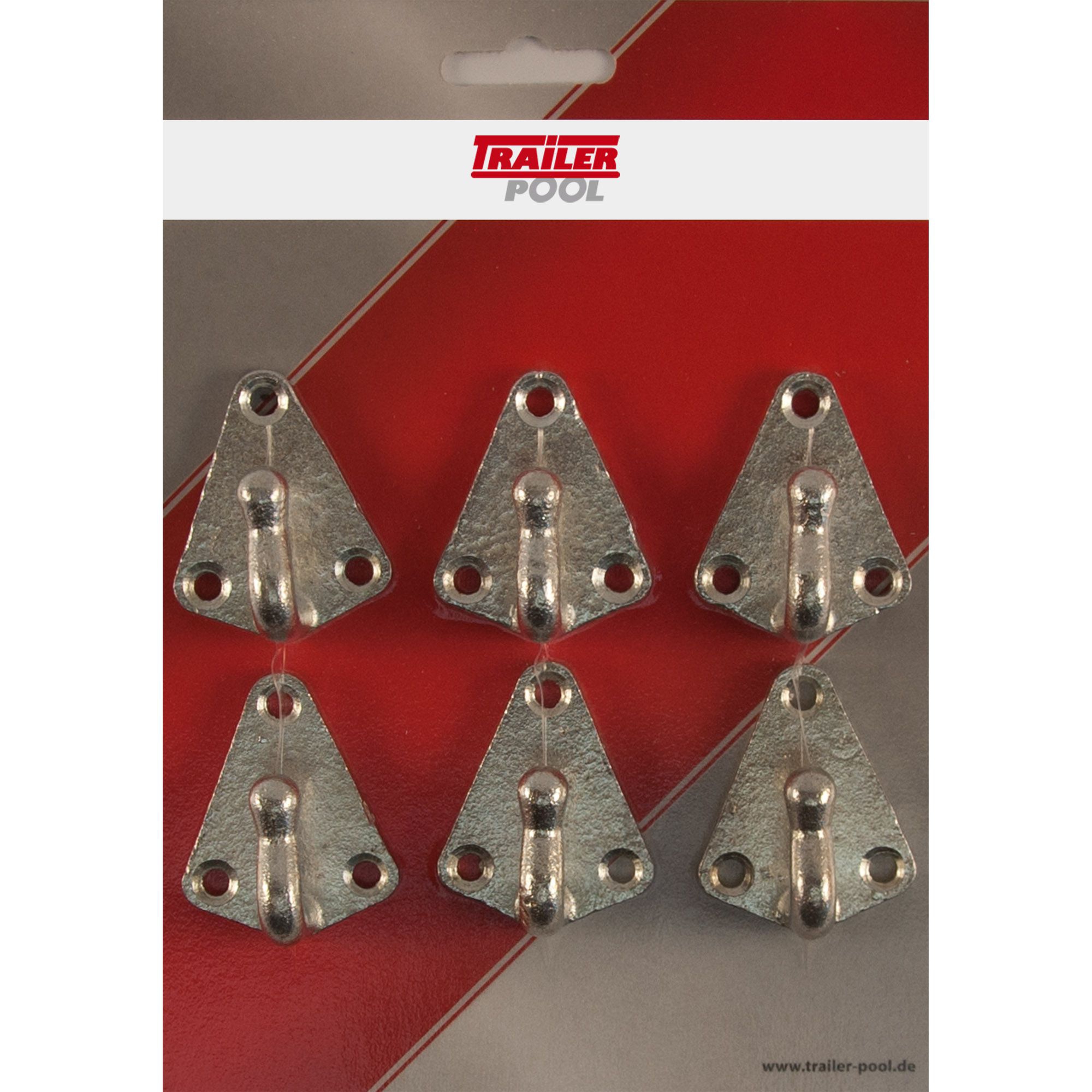 6 x Planenhaken 3-Loch, Länge 50 mm, LA 33x28 mm 6 x Planenhaken 3-Loch, Länge 50 mm, LA 33x28 mm