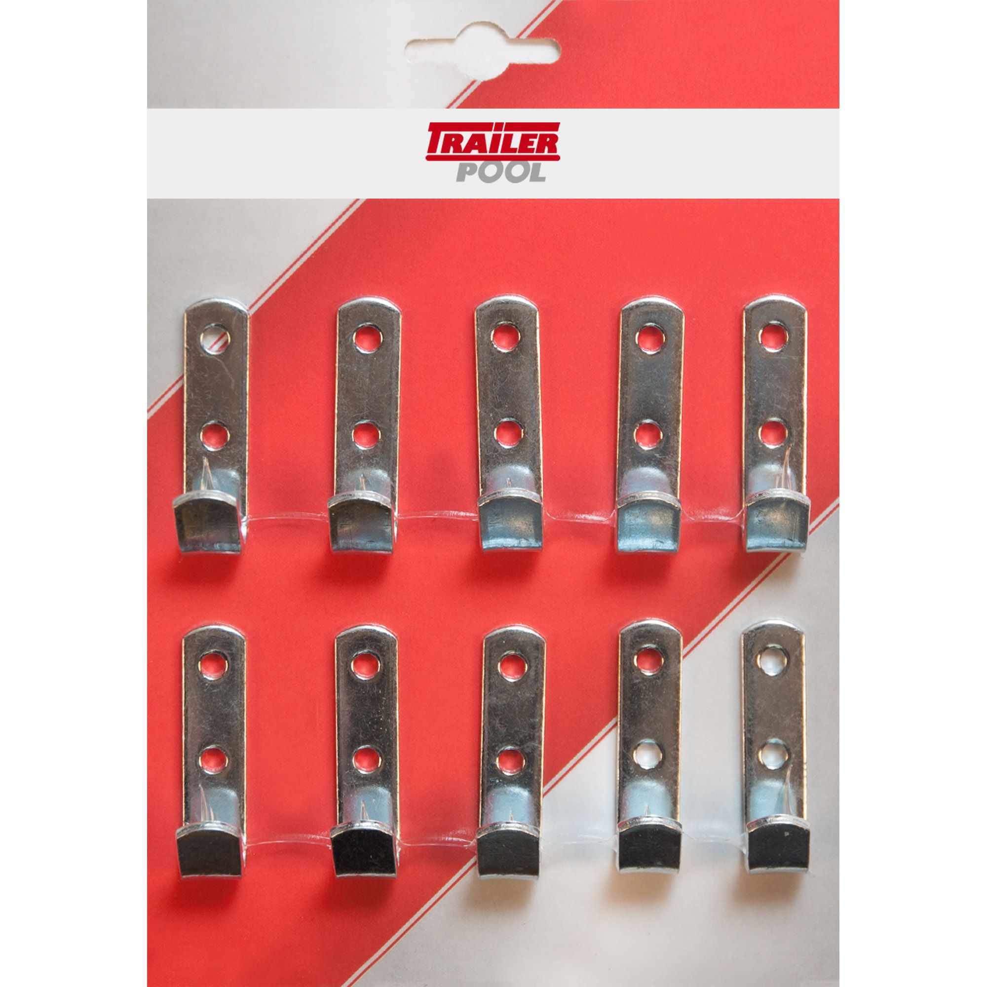 10 x Abspannhaken 2-Loch, Länge 51 mm, LA 20 mm 10 x Abspannhaken 2-Loch, Länge 51 mm, LA 20 mm