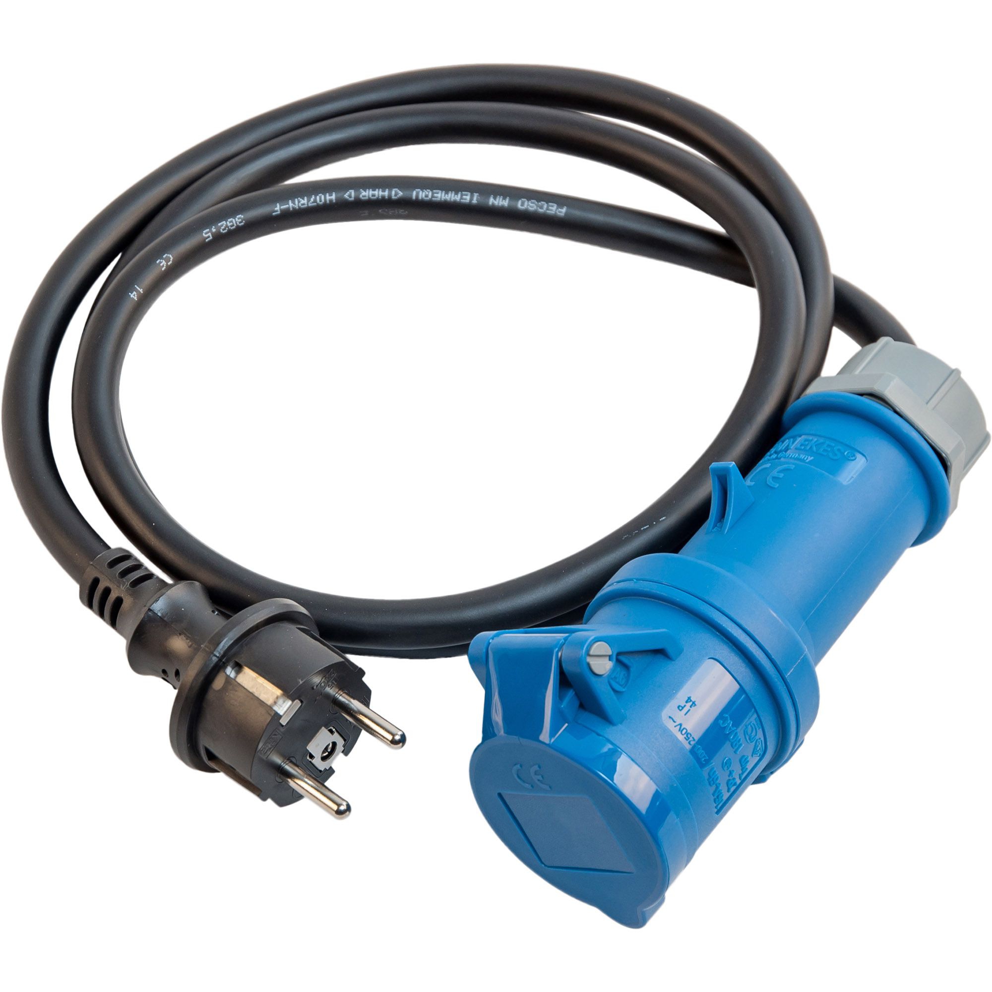 CEE-Adapterkabel, Schuko-Stecker auf CEE-Kupplung CEE-Adapterkabel, Schuko-Stecker auf CEE-Kupplung