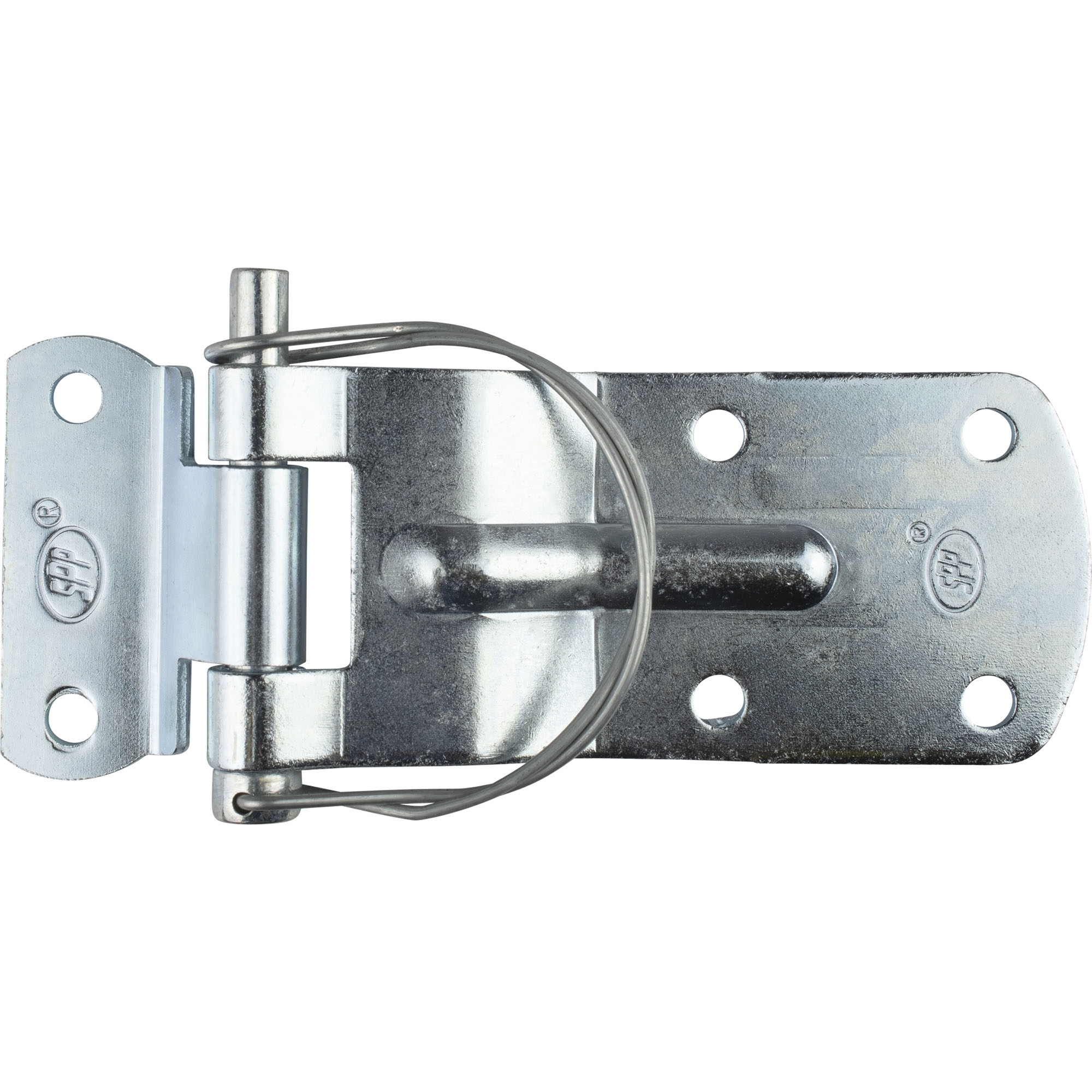 Scharnier Stahl verzinkt, gekröpft, Bolzen mit Fed