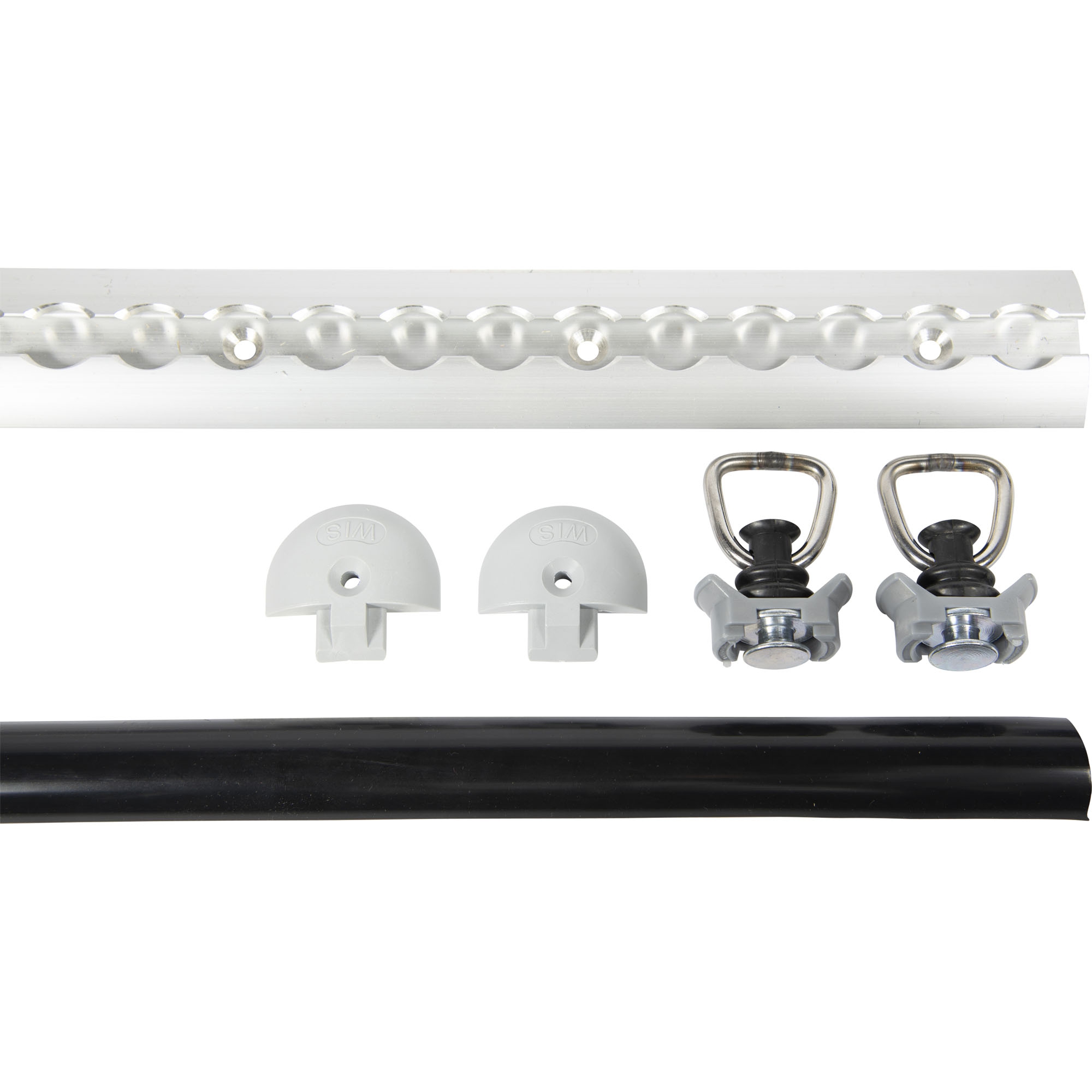 Airlineschienen-Set, rund, L 1000 mm, Alu, Aufbau Airlineschienen-Set, rund, L 1000 mm, Alu, Aufbau