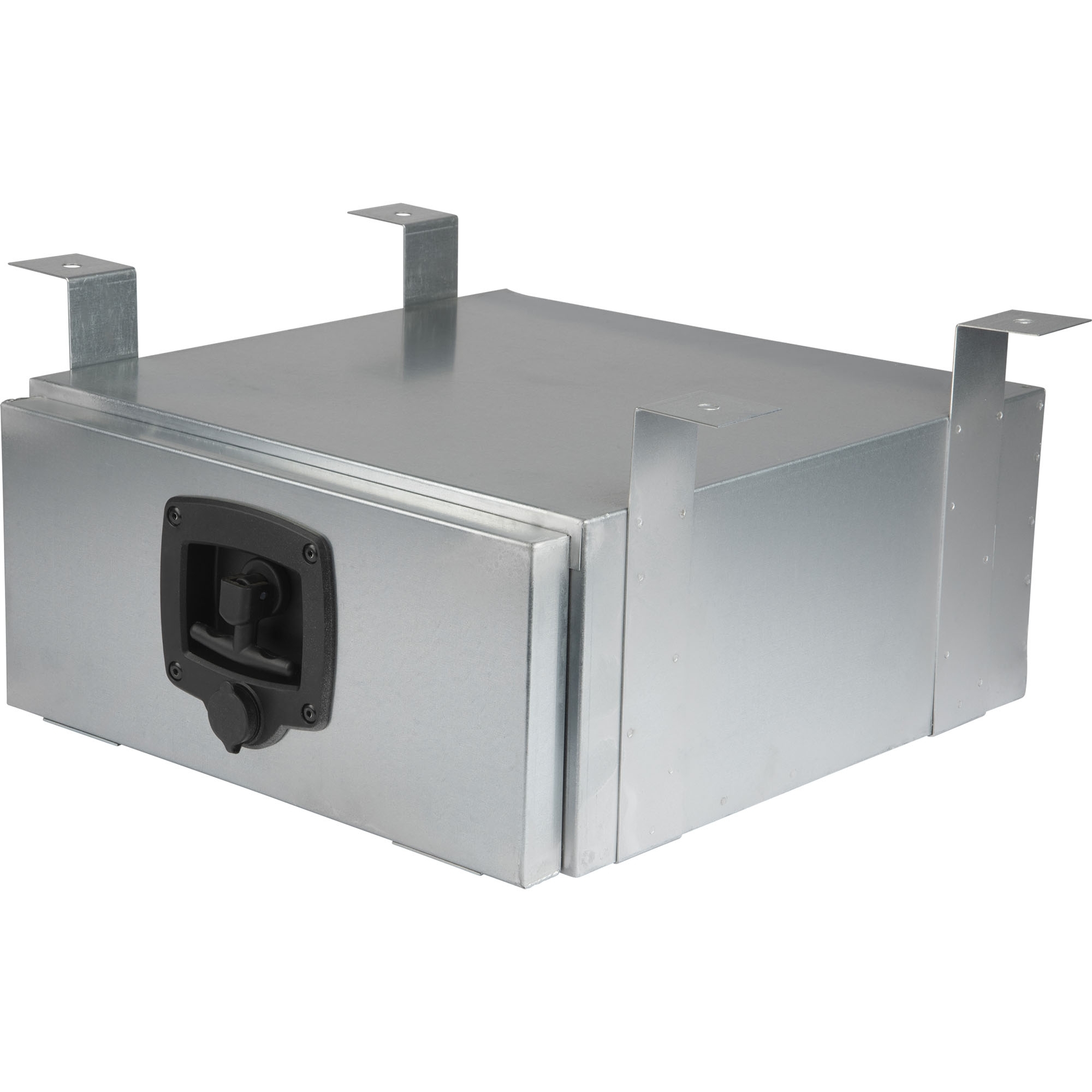 Staubox, verzinkt, mit Bügelhalter, B400 x T420 x H180 mm Staubox, verzinkt, mit Bügelhalter, B400 x T420 x H180 mm