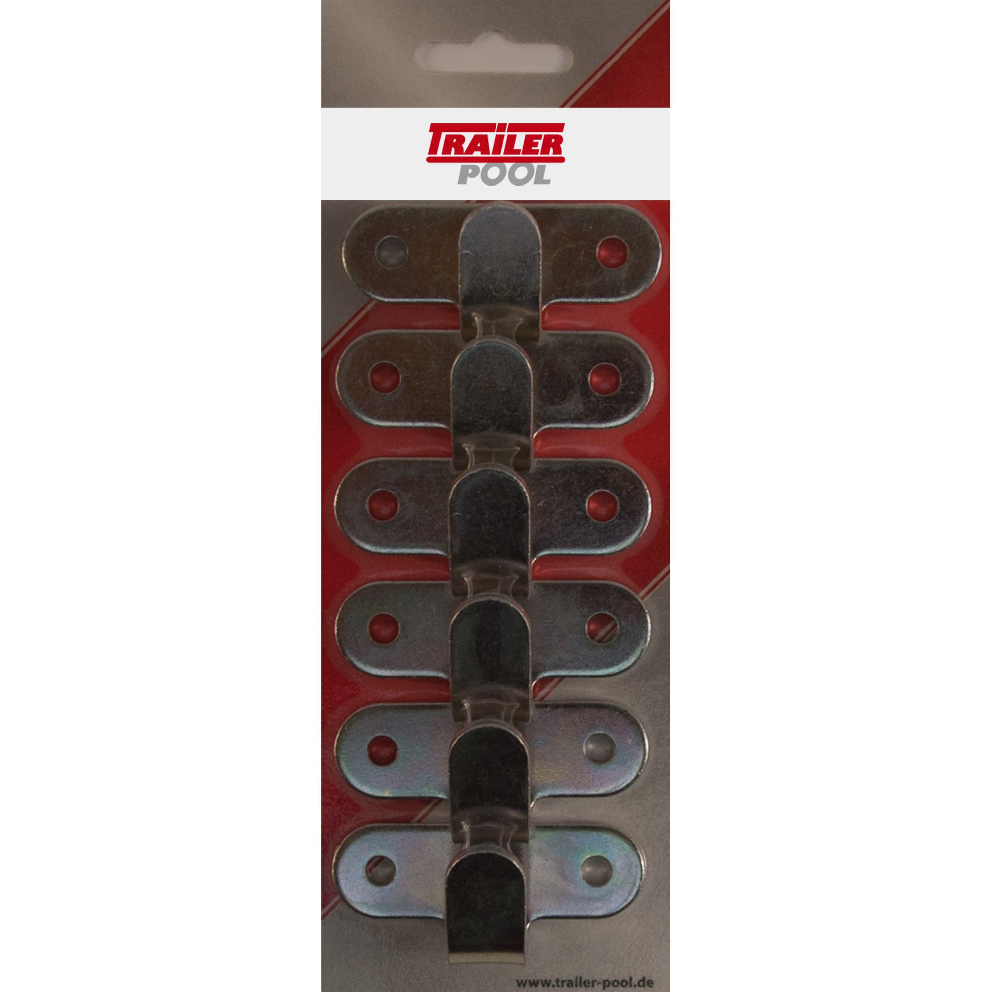 6 x Abspannhaken 2-Loch, Länge 65 mm, LA 45 mm 6 x Abspannhaken 2-Loch, Länge 65 mm, LA 45 mm