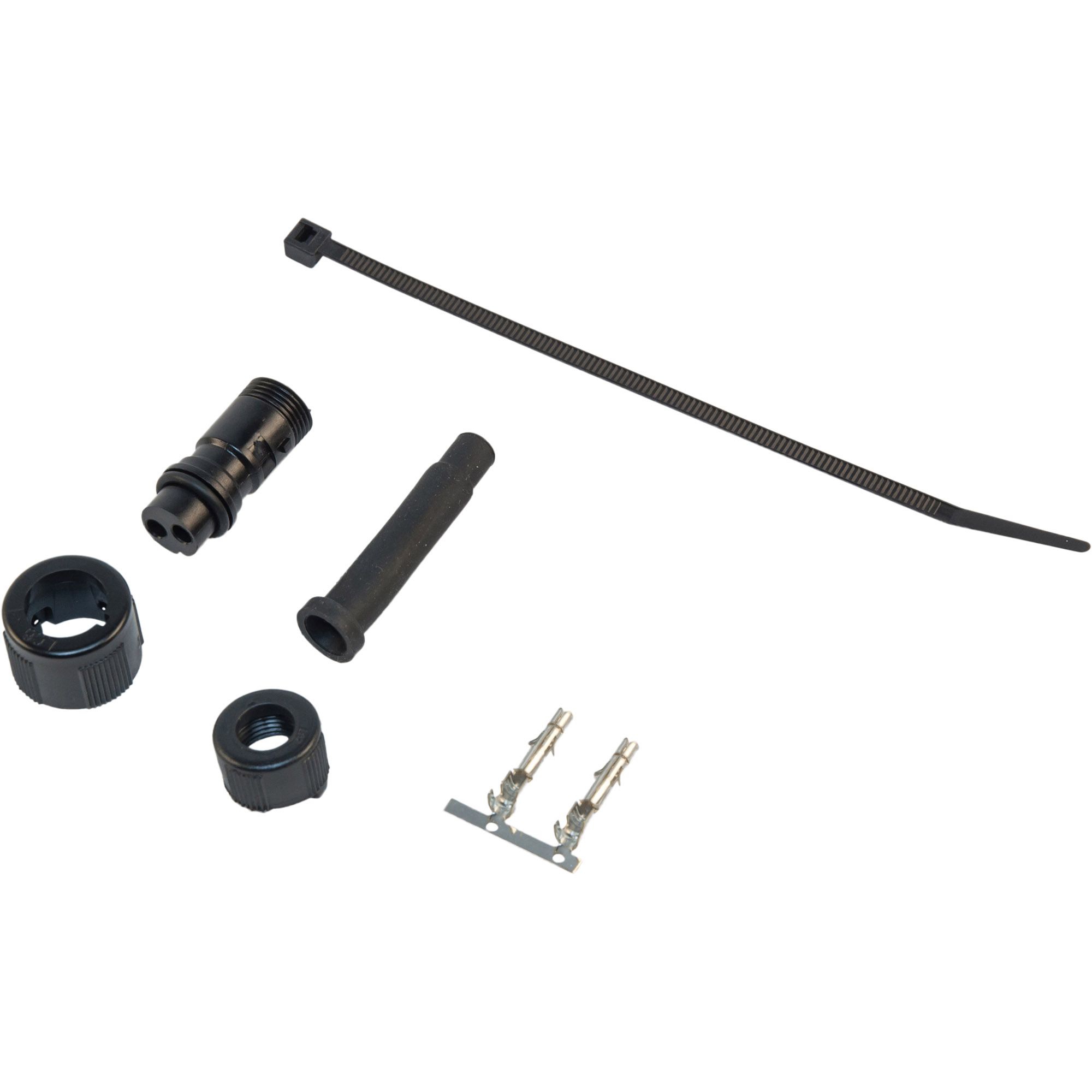 Bajonettverbinder 2-polig, weiblich, schwarz Bajonettverbinder 2-polig, weiblich, schwarz