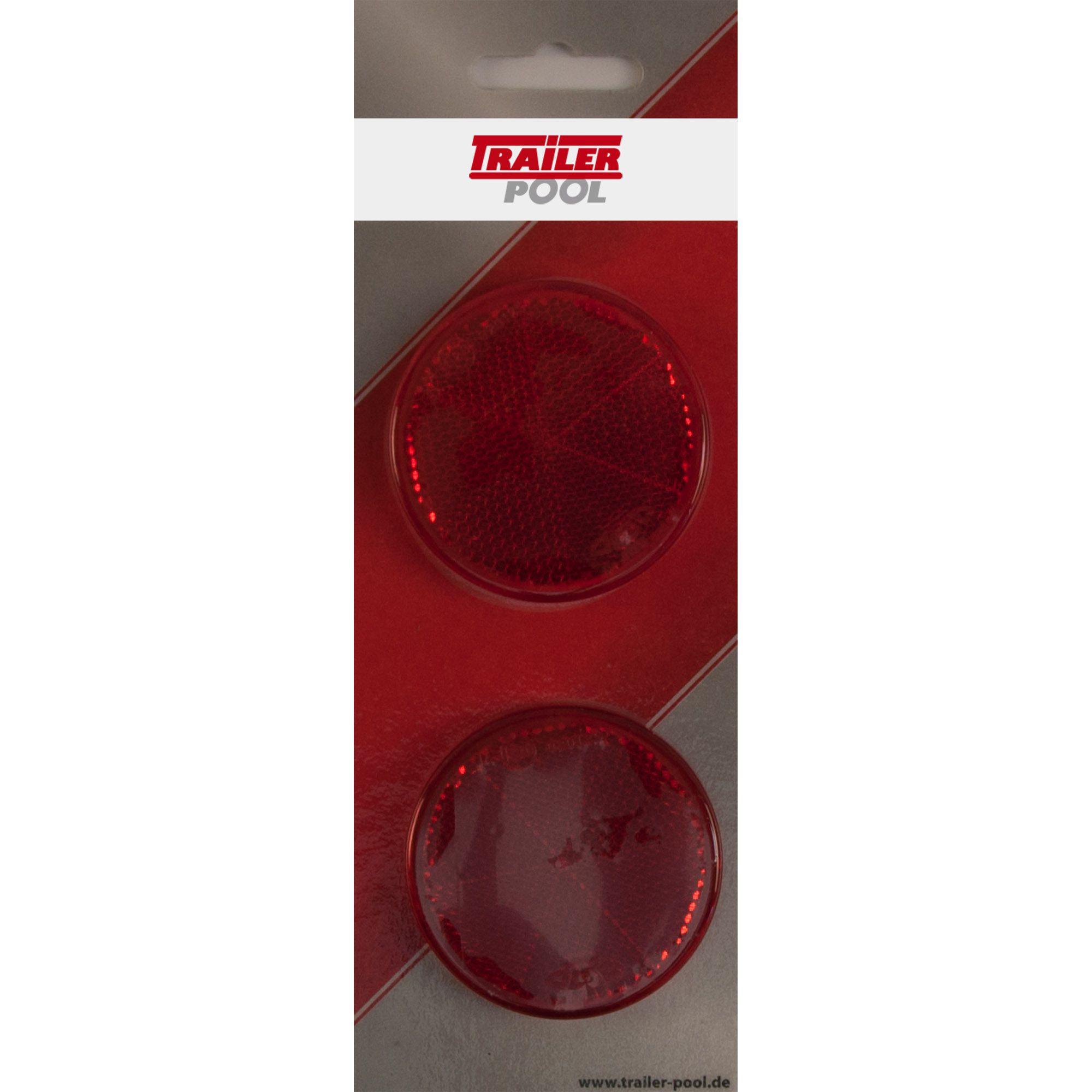 2 x Rückstrahler Ø 60 mm, rot, zum Kleben 2 x Rückstrahler Ø 60 mm, rot, zum Kleben