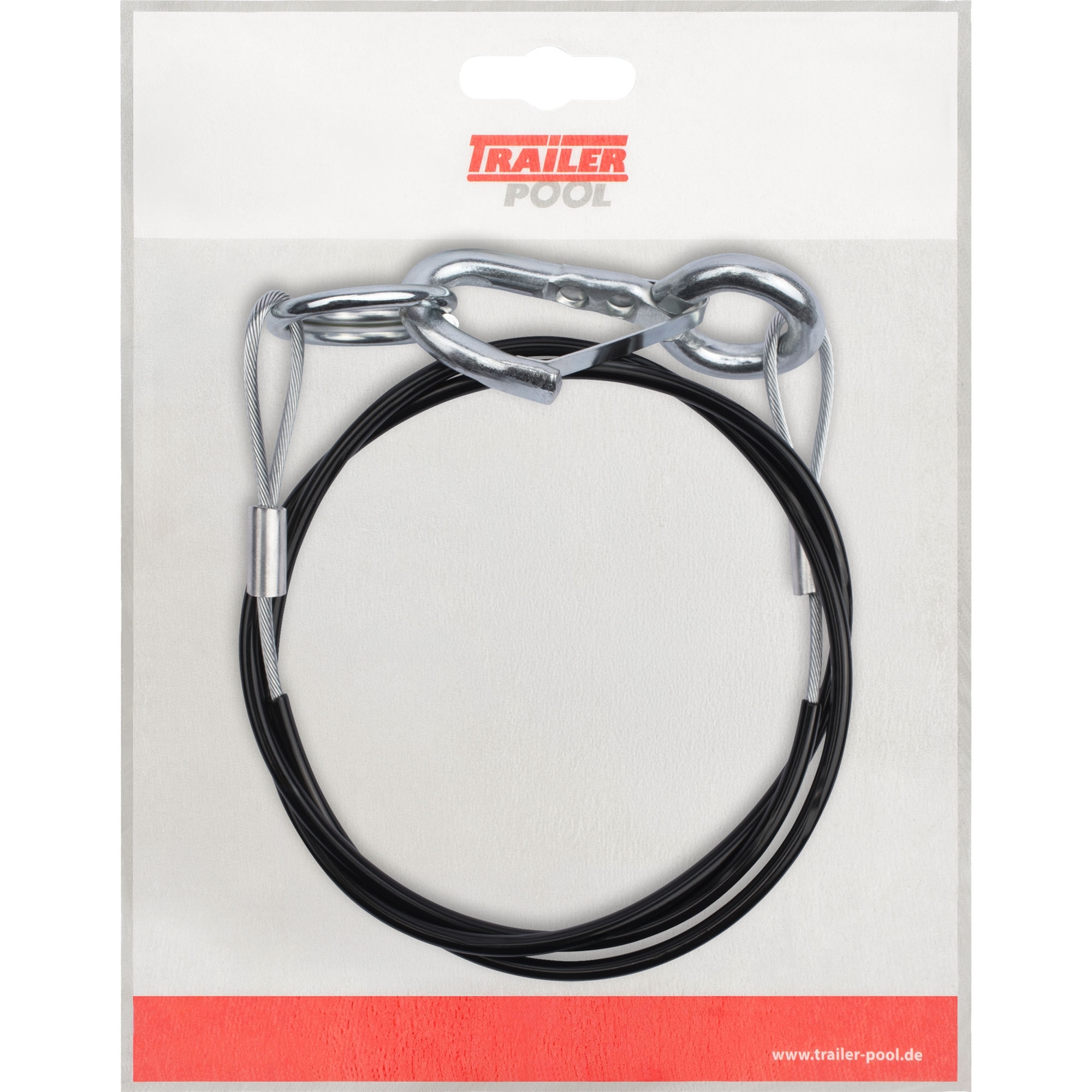 Abreißseil mit Ring, Länge 1000 mm, schwarz