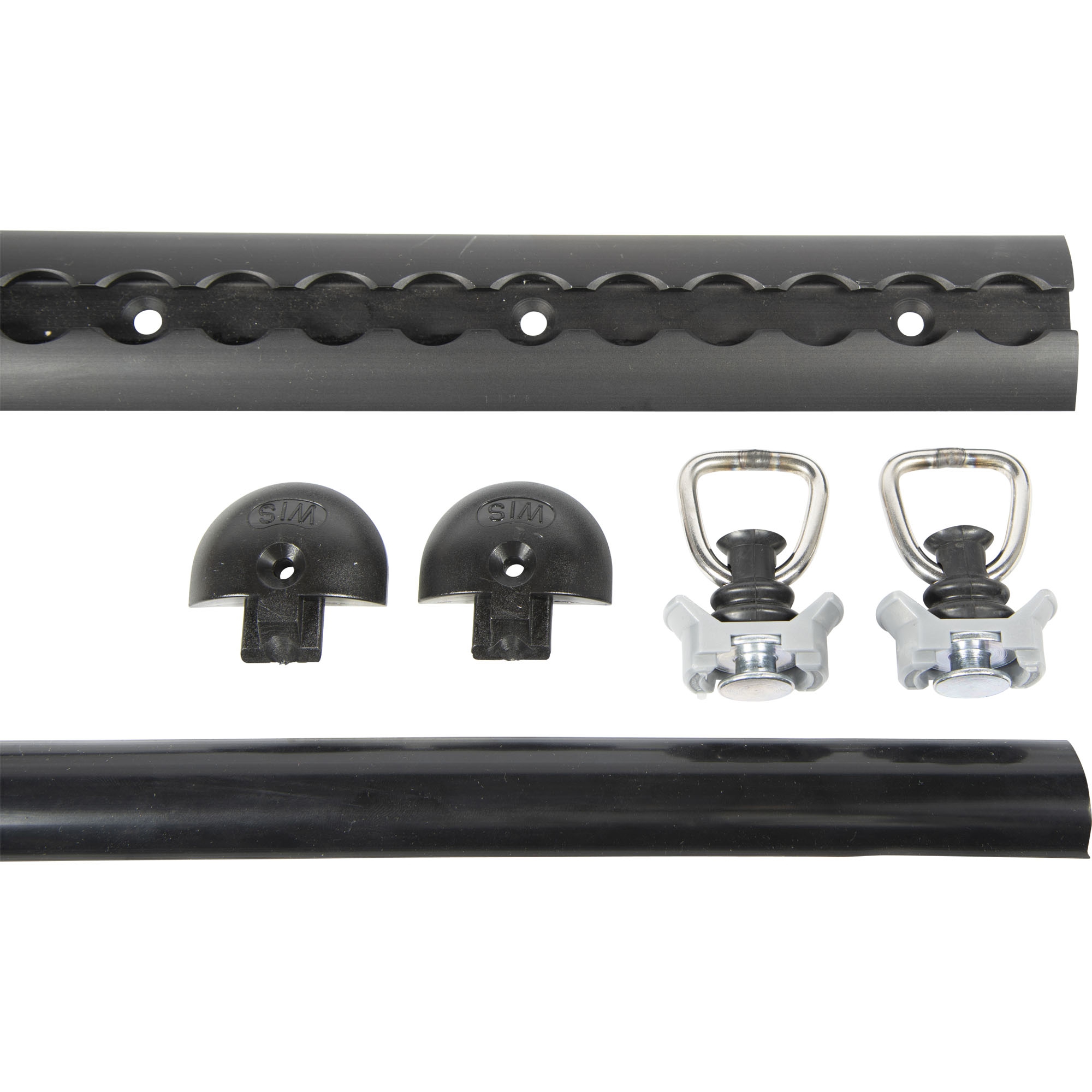 Airlineschienen-Set, rund, L 1000 mm, Alu, Aufbau, schwarz Airlineschienen-Set, rund, L 1000 mm, Alu, Aufbau, schwarz