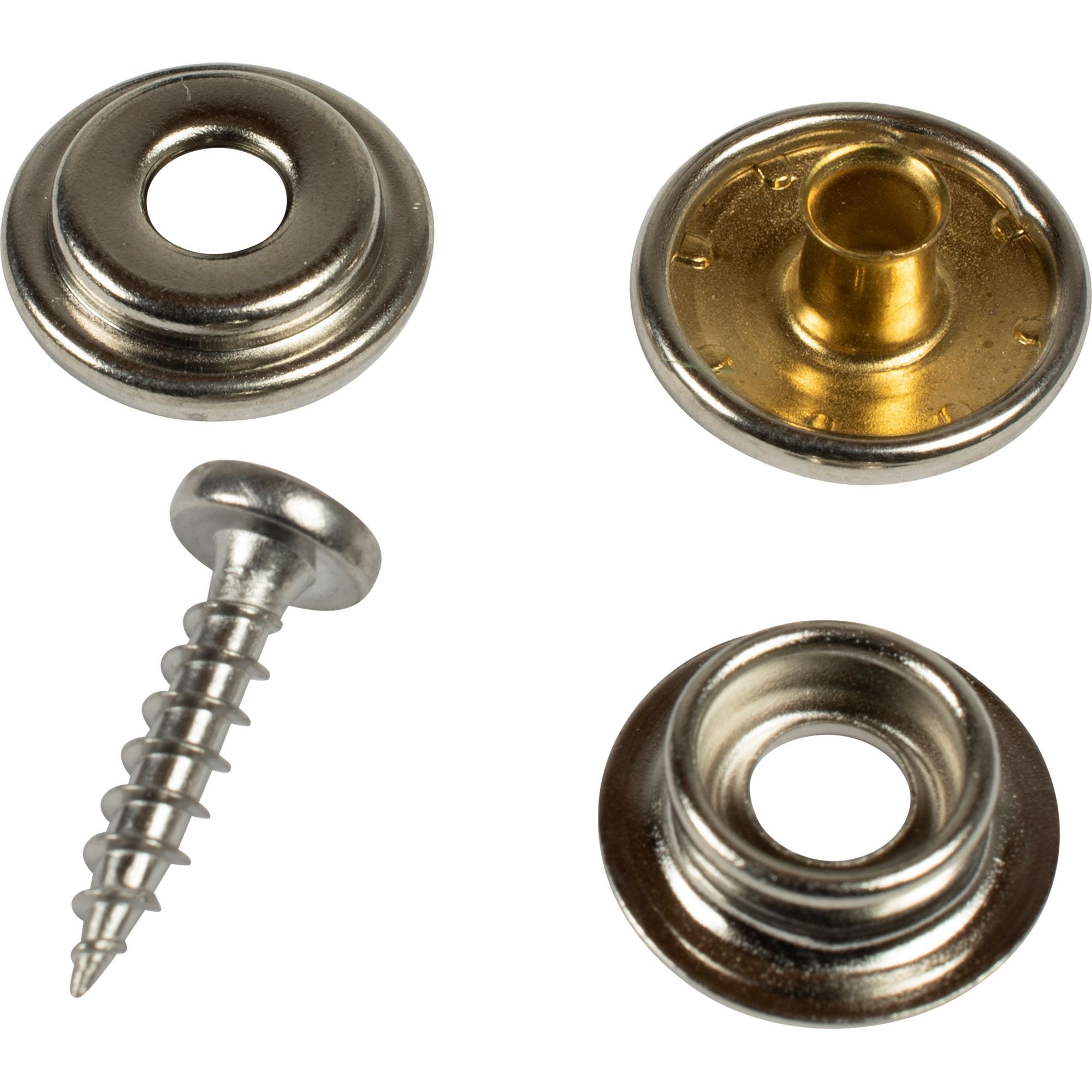 Druckknopf, 4-teilig, Stoff-Stoff-Verbindung Druckknopf, 4-teilig, Stoff-Stoff-Verbindung