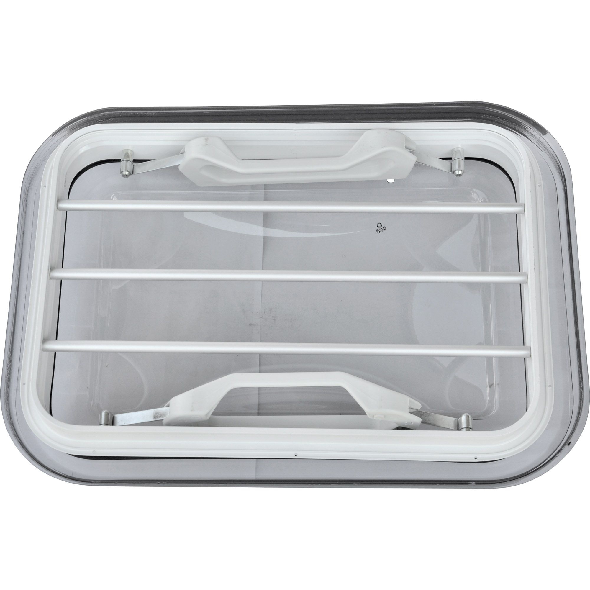 Ausstellfenster, mit Schutzgitter, dunkel getönt Ausstellfenster, mit Schutzgitter, dunkel getönt