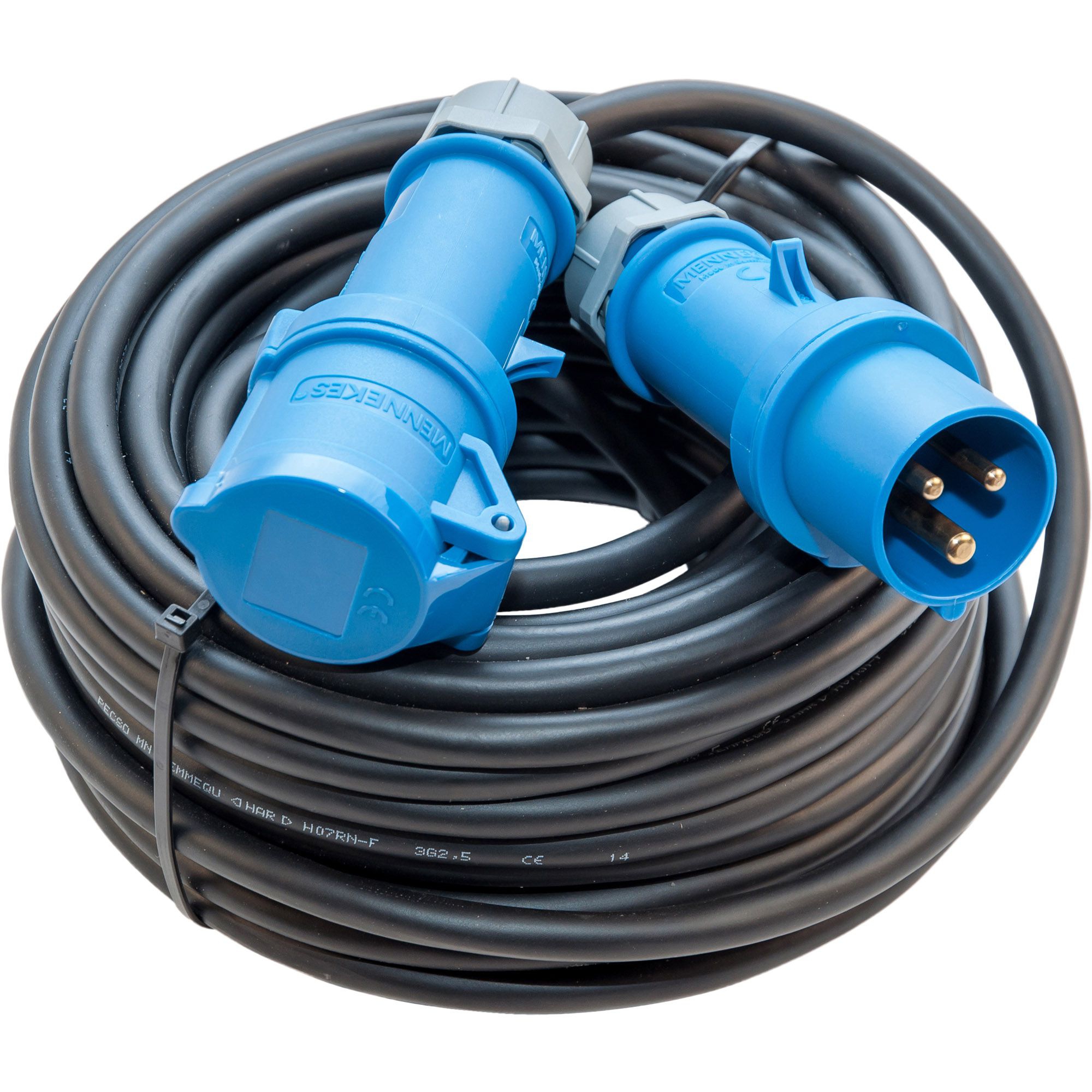 CEE-Verlängerungskabel, Stecker auf Kupplung, 25 m CEE-Verlängerungskabel, Stecker auf Kupplung, 25 m