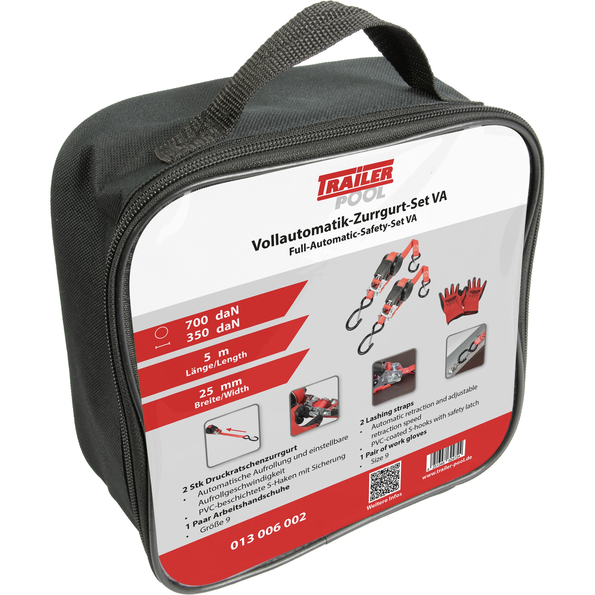 Vollautomatik-Zurrgurt-Set VA, 25 x 5000 mm Vollautomatik-Zurrgurt-Set VA, 25 x 5000 mm