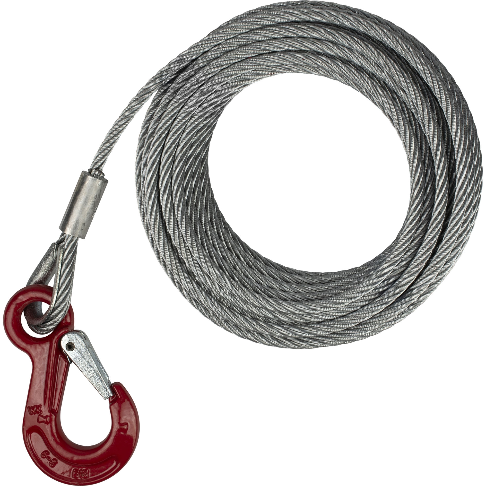 Stahlseil, Ø 7 mm, Länge 12,5 m, Zuglast 900 daN Stahlseil, Ø 7 mm, Länge 12,5 m, Zuglast 900 daN